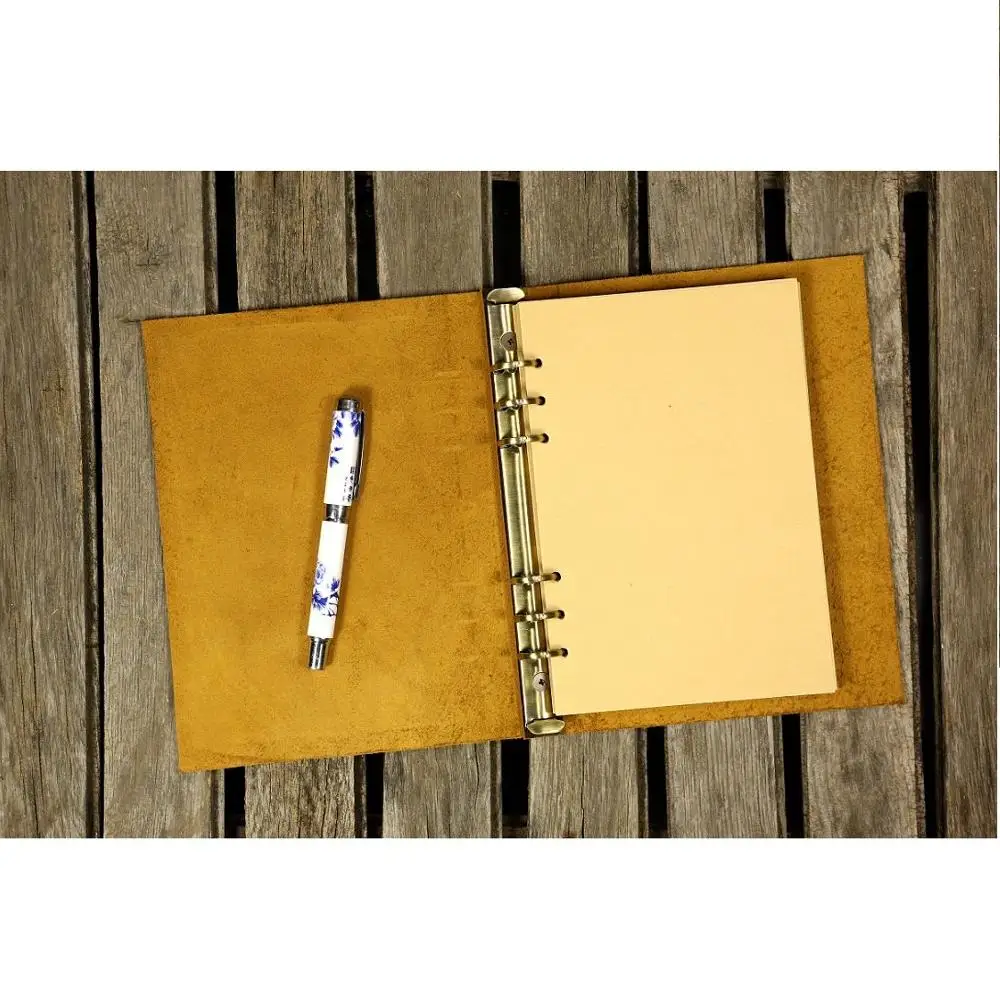 Персонализированная простая Обложка для блокнота A5 с кожаным