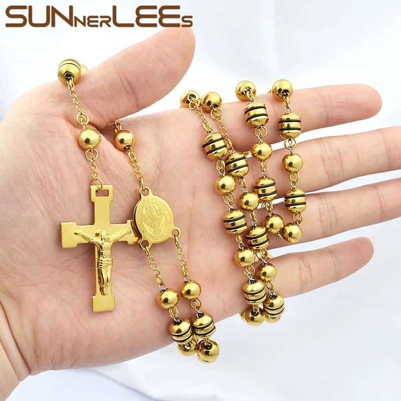 SUNNERLEES ювелирные изделия из нержавеющей стали Цепочка Из Бисера Иисус Христос
