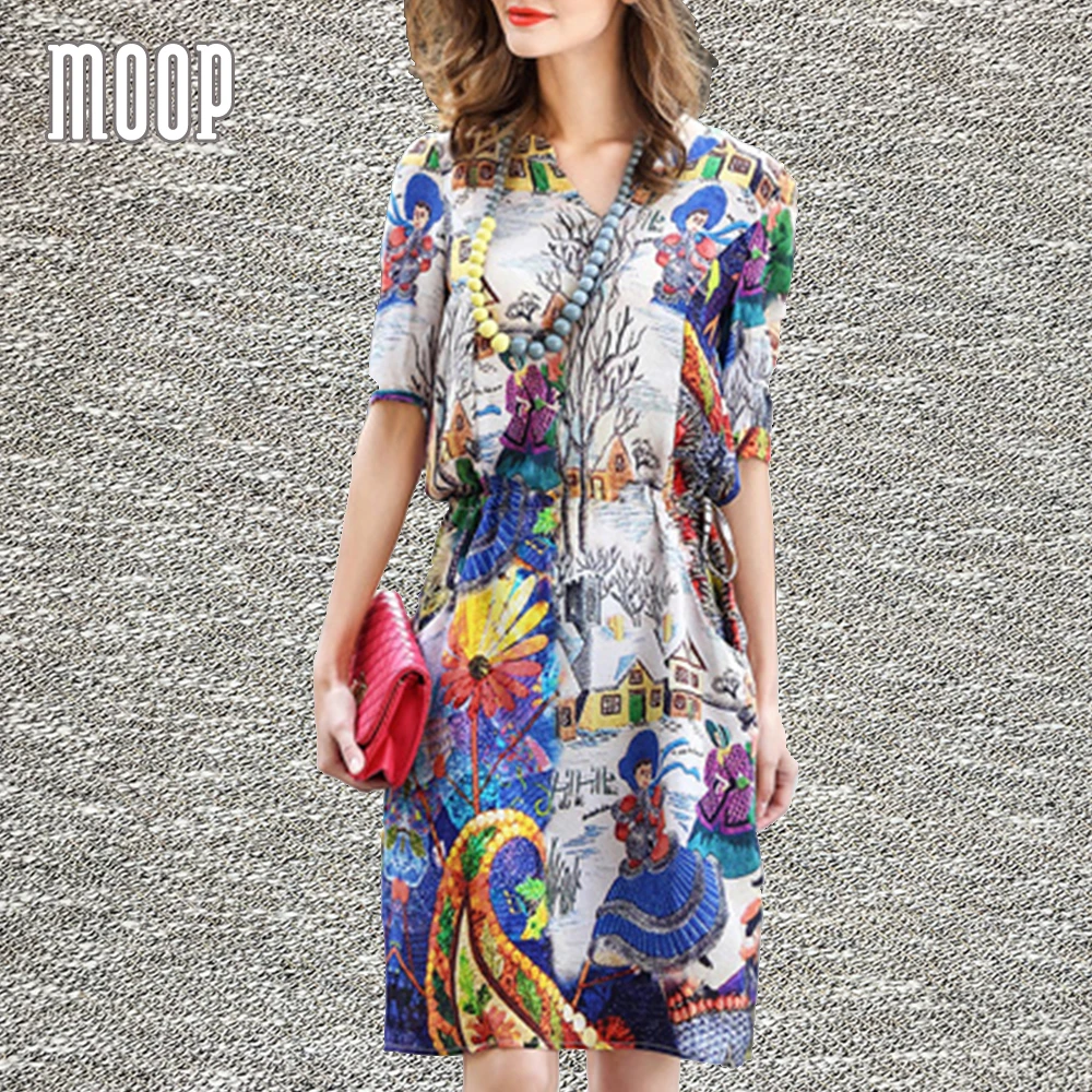 Женское милое модное постельное белье из шелка с принтом платье v образным