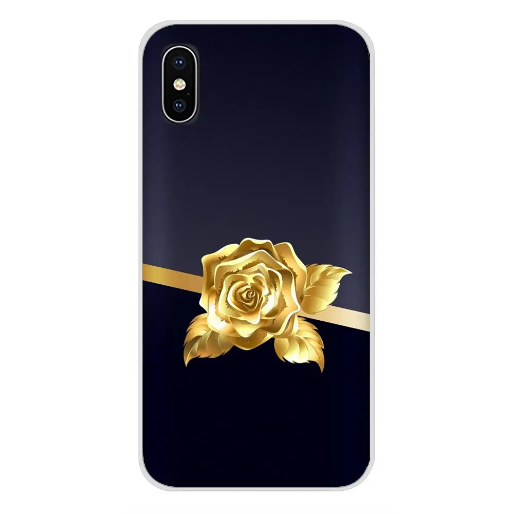 Accessories Phone Shell Covers For Motorola Moto X4 E4 E5 G5 G5S G6 Z Z2 Z3 G3 G2 C Play Plus black golden flower bow rose | Мобильные