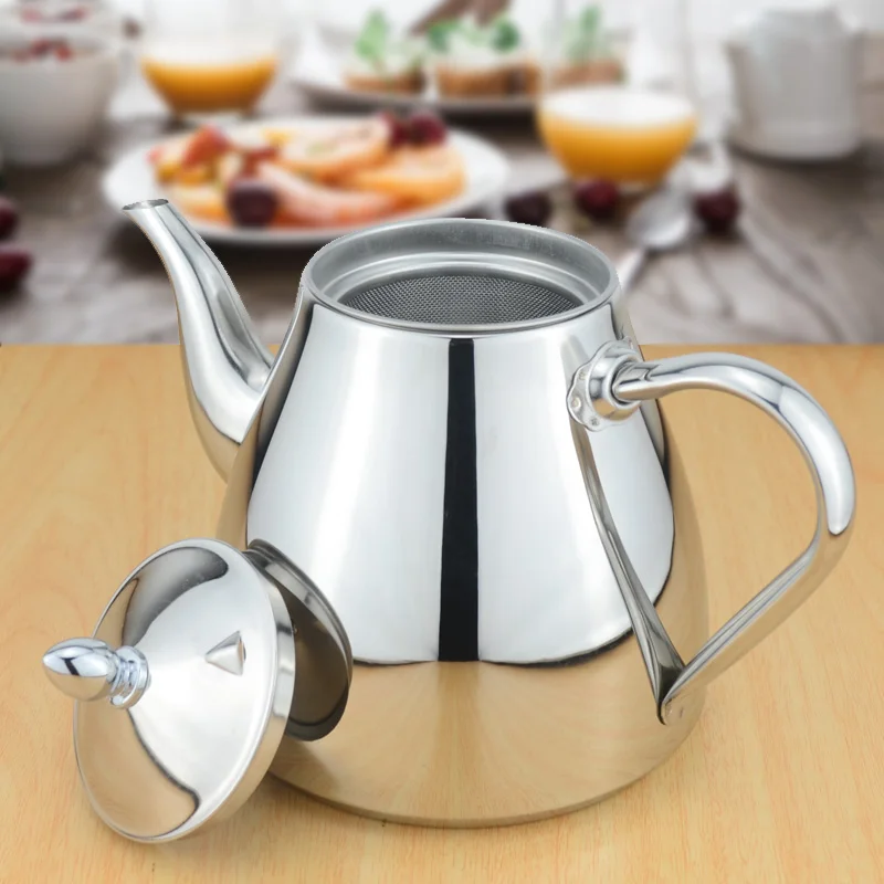 

304 Stainless steel tea pot with tea strainer teapot with tea infuser teaware sets tea kettle infuser teapot for induction