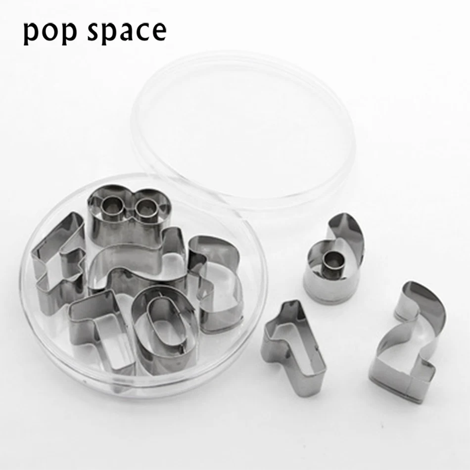9 шт./компл. stainlesss Сталь цифра печенья цифровой символ Cookie Stamp Бисквит формы