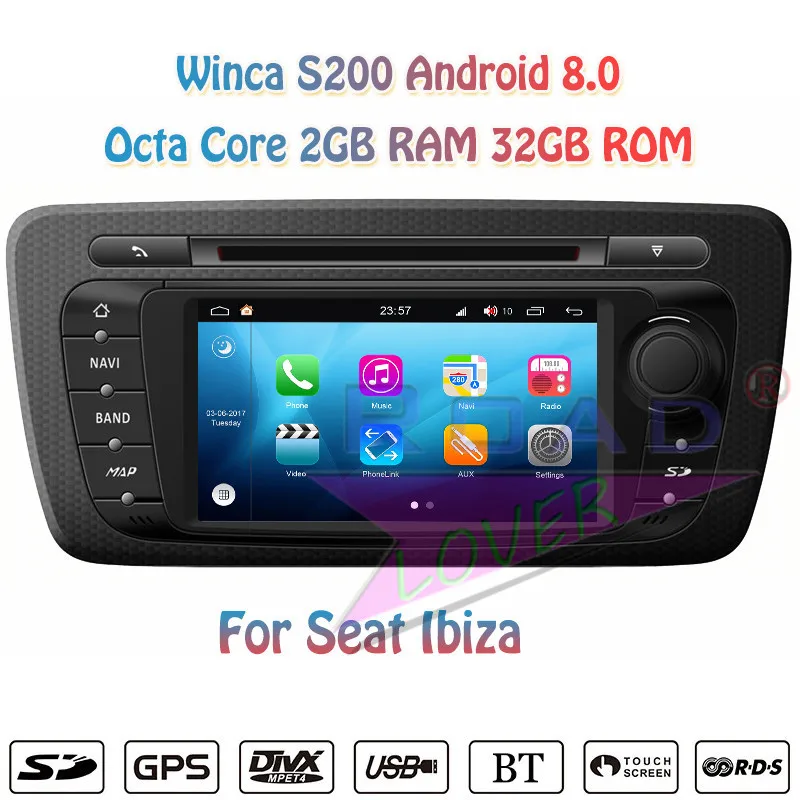 Автомобильный мультимедийный DVD плеер Winca S200 Android 8 0 для Seat Ibiza 2009 2010 2011 2012 2013 стерео