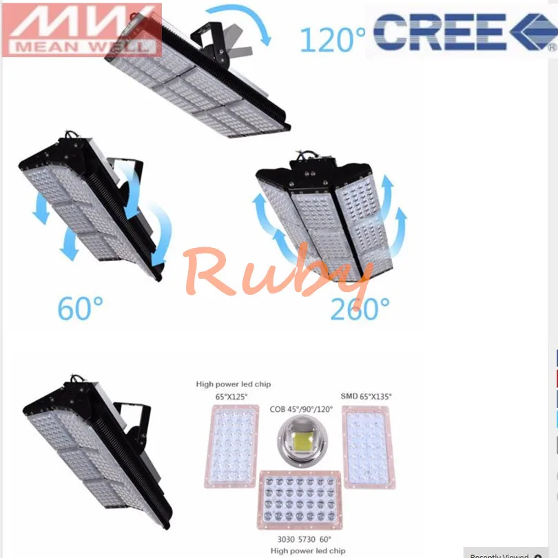 Промышленный светодиодный чип CREE + держатель Meanwell прожектор 100 Вт 150 200 300 500