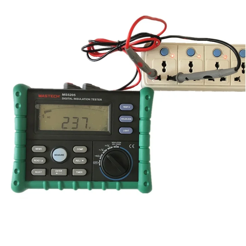 Mastech Высокая точность цифровой MS5205 изоляции мегомметром 100,0G Мегаомметр DC 250/500/1000/2500V AC750V