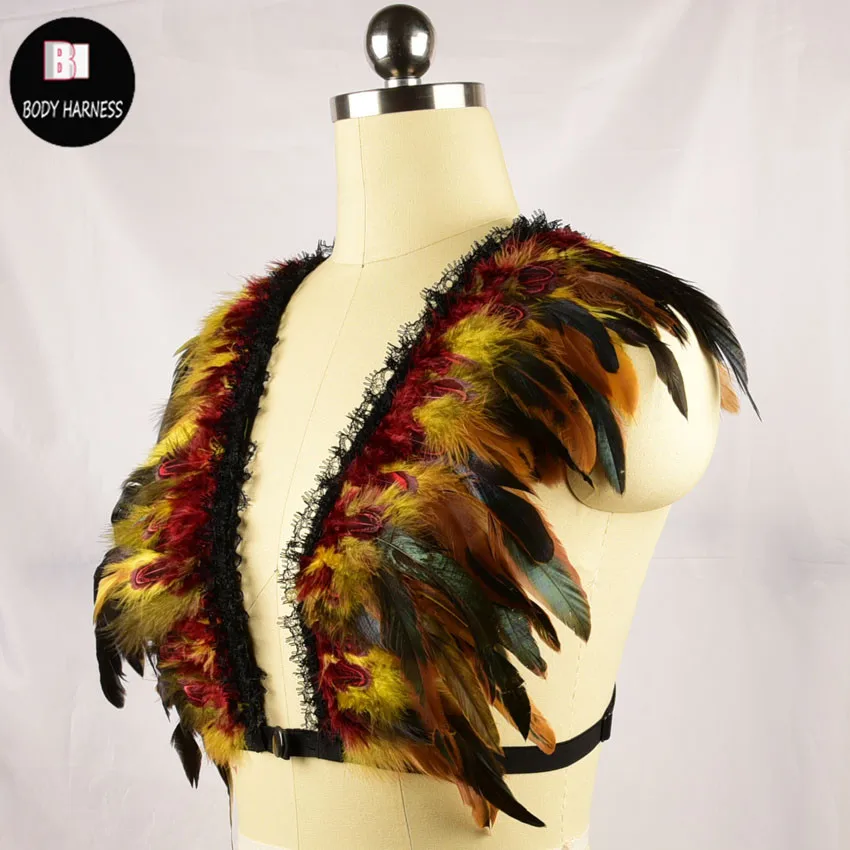 Новинка кружевной бюстгальтер с перьями и крыльями Женская клетка эластичный на