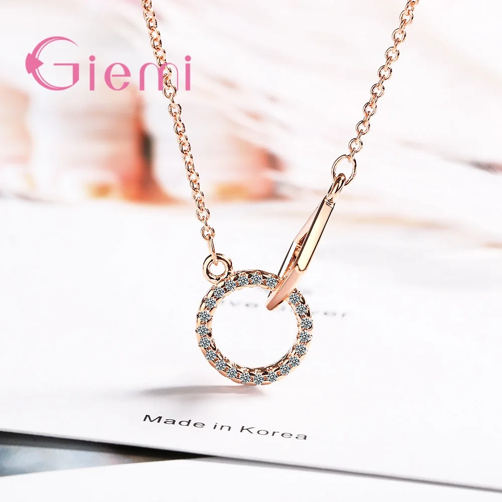 

New Hot 925 Sterling Silver Pendant Chain Necklace Trendy Prismatic Design Fashion Jewelry For Women Girls Anniversary Gift