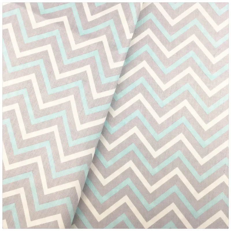 Саржевый с волновым орнаментом из 100% хлопка серый для рукоделия|cotton fabric wave|printed