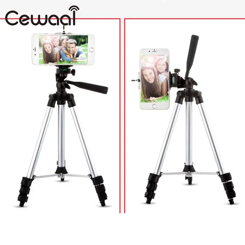 4 Sections DSLR Camera Tripod Mobile Phone Stand Holder Silver Retractable | Электроника