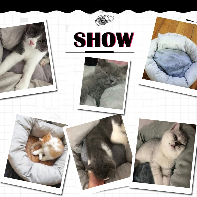 HEYPET круглые плюшевые кровати для кошек домик для домашних животных мягкий короткий плюшевый коврик для кошек кровать для маленьких собак гнездо для кошек Зимний теплый коврик для домашних животных с подушкой