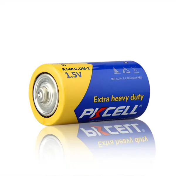 Сверхмощные Батареи PKCELL R14P C размер UM2 24 шт. 1 5 вольт сухая батарея из углеродного