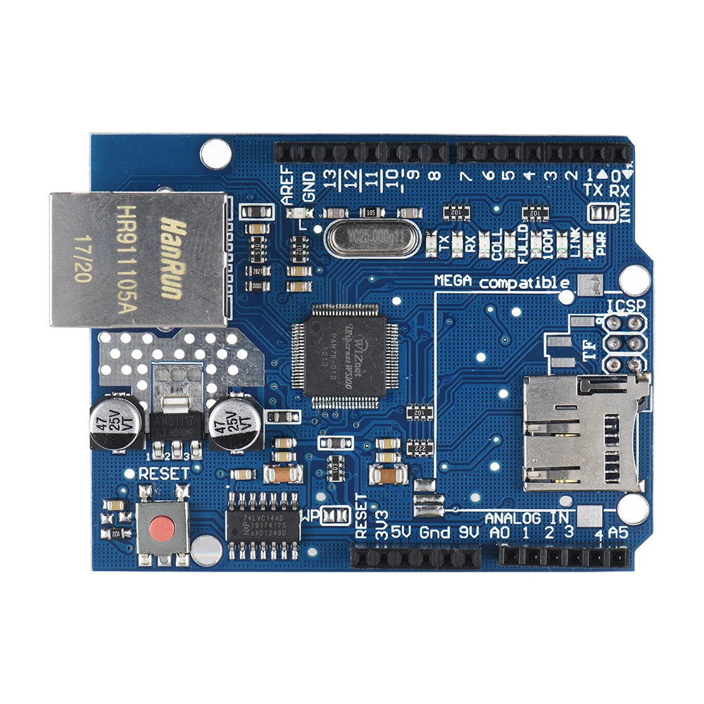 W5100 Плата расширения UNO Ethernet щит с слотом для sd карты Arduino сервера или клиента TCP и