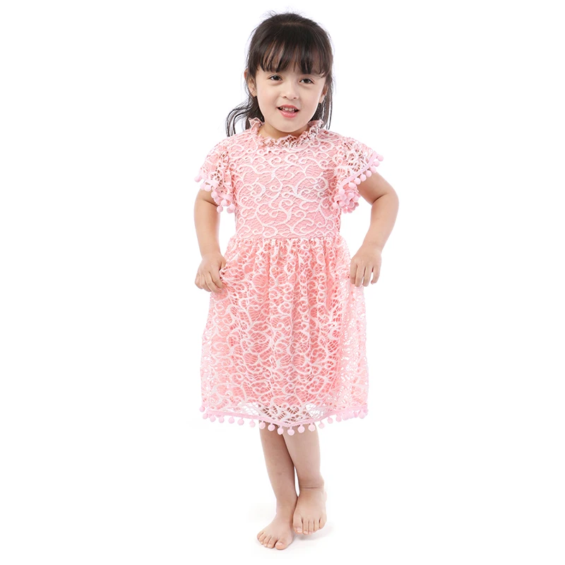 

Kaiya Angel Wholesale New Arrival Children Girls Boutique Dress 2019 Toddler Summer Pink Lace Clothing Princess Party Dresses