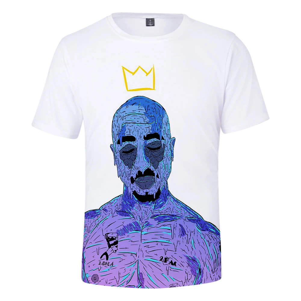 Летние футболки рэппер 2PAC 3D футболка мужская мода короткий рукав принт idol для