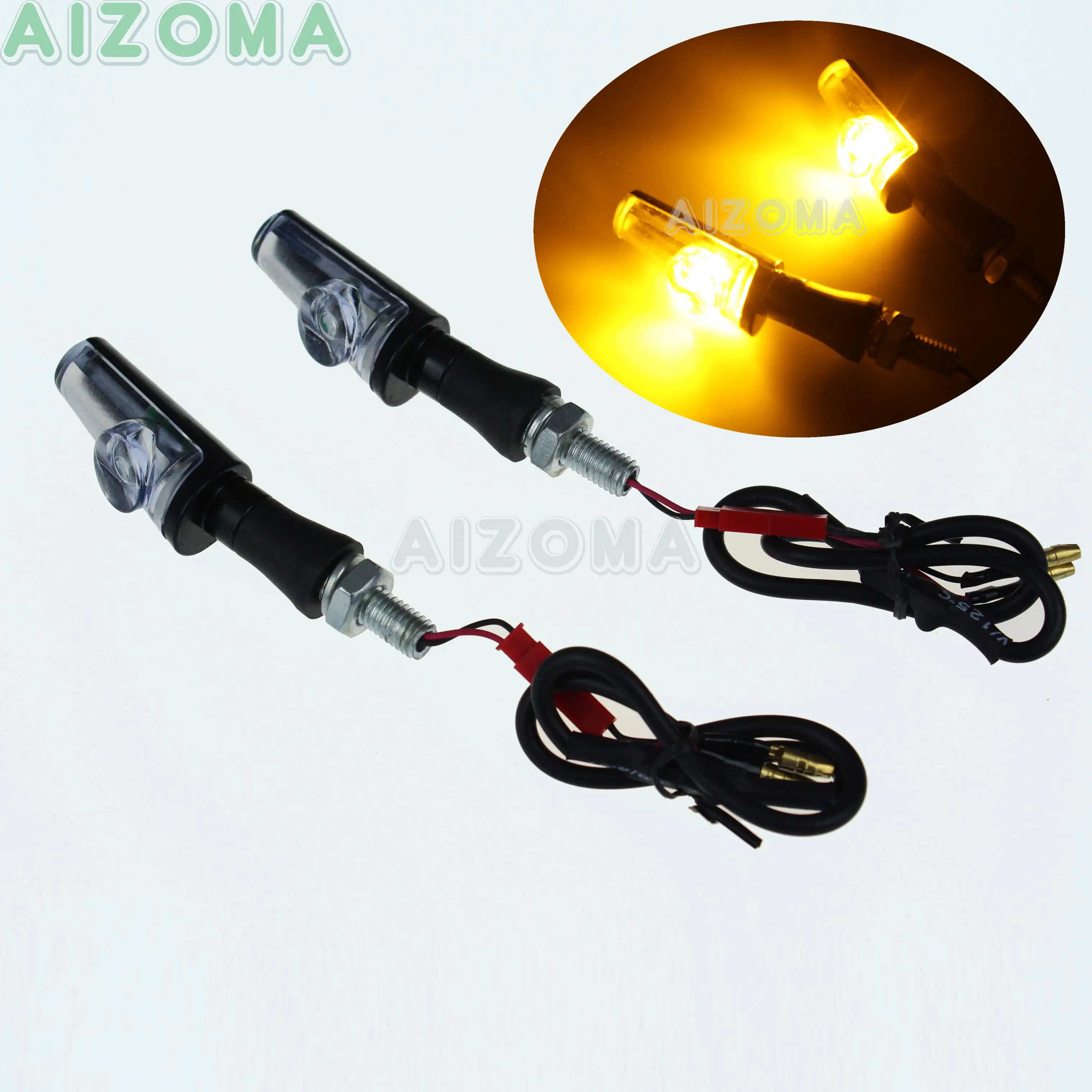 

Custom 12v Turn Signal LED Amber Flasher Indicator Universal For Harley Suzuki Yamaha Motorcycle Bolt-on Lighting Blinker