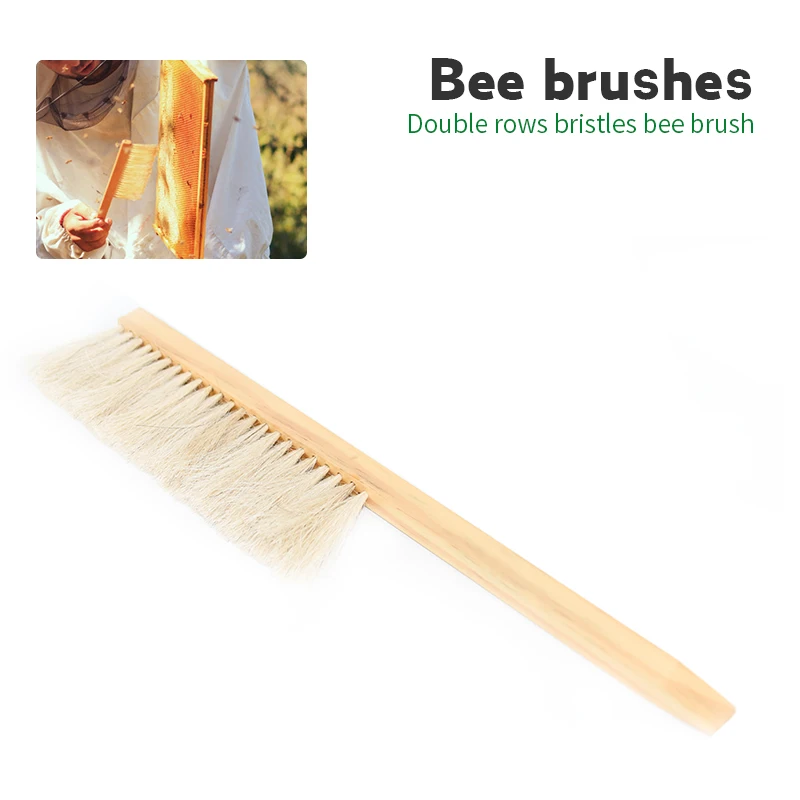 

Brand Double Rows Bristles Bee Brushes Beekeeping Tools Two Rows Horsetail Hair New Bee Brushes Beekeeping Equipment for Scraper