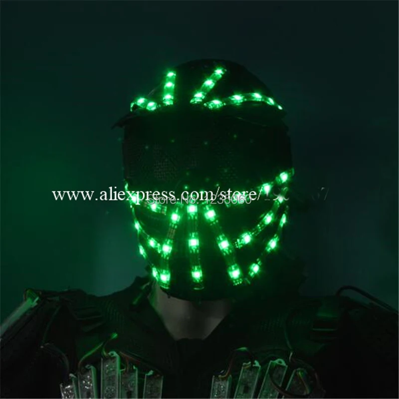 New RGB Colorful LED Luminous Robot Helmet Flashing Halloween Christmas Party Stage Performance Hat Headwear For Dancing Bar DJ | Дом и сад