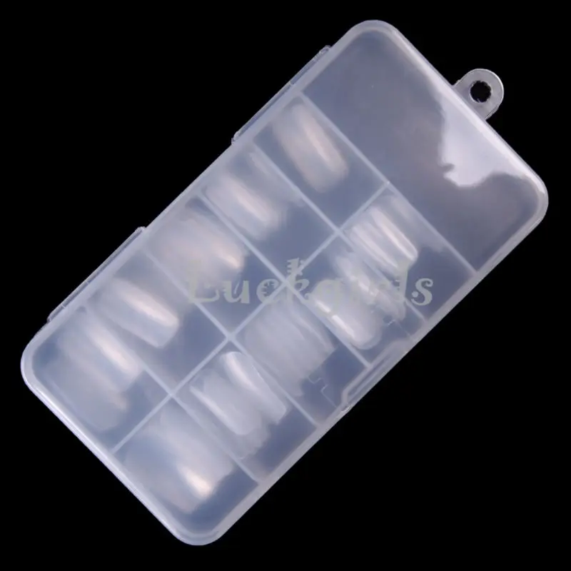 Коробка для ногтей профессиональная полная 100 шт. акриловые накладные прозрачные