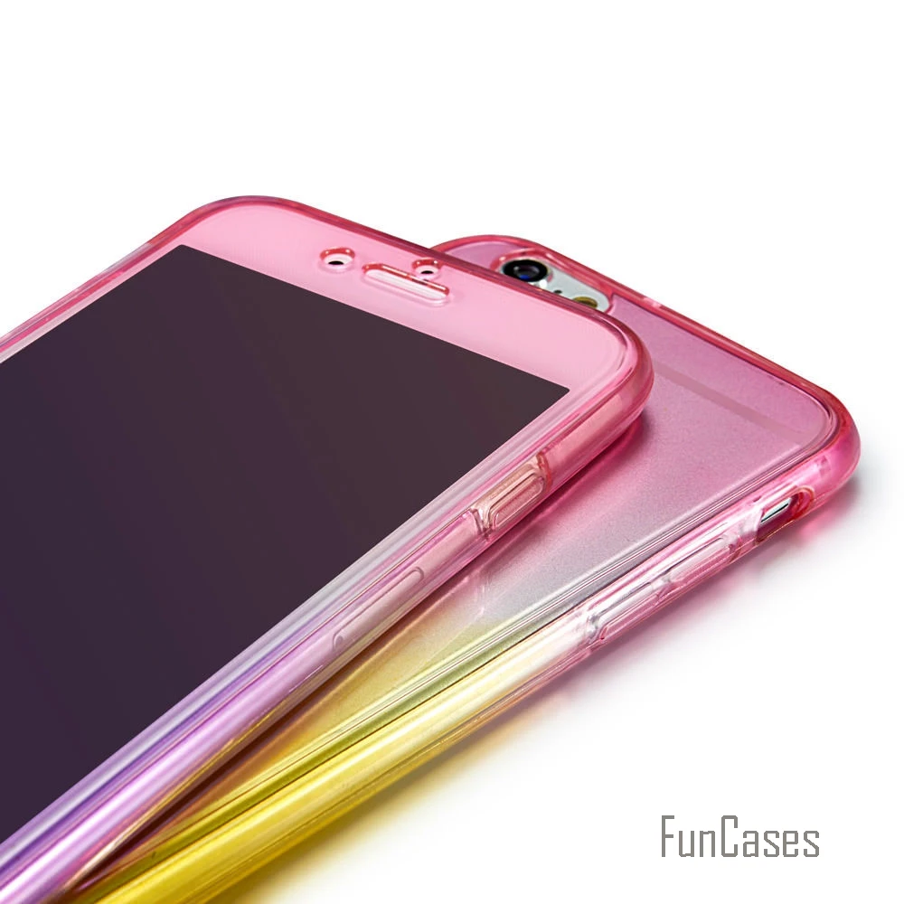Для iPhone 7 6S Чехол защиты Радуга 360 ТПУ Силиконовая Гибкая Мягкий Полный Средства