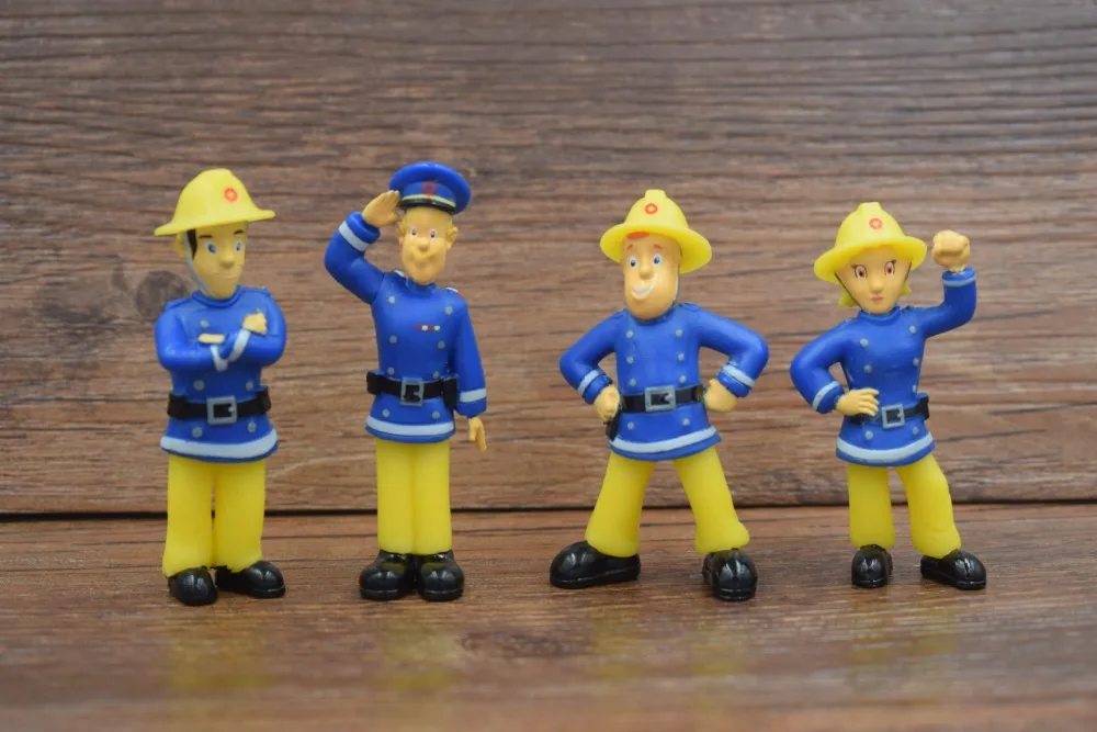 Экшн фигурки из ПВХ mylb 12 шт./компл. Fireman Sam игрушки 3 6 см милые Мультяшные куклы для