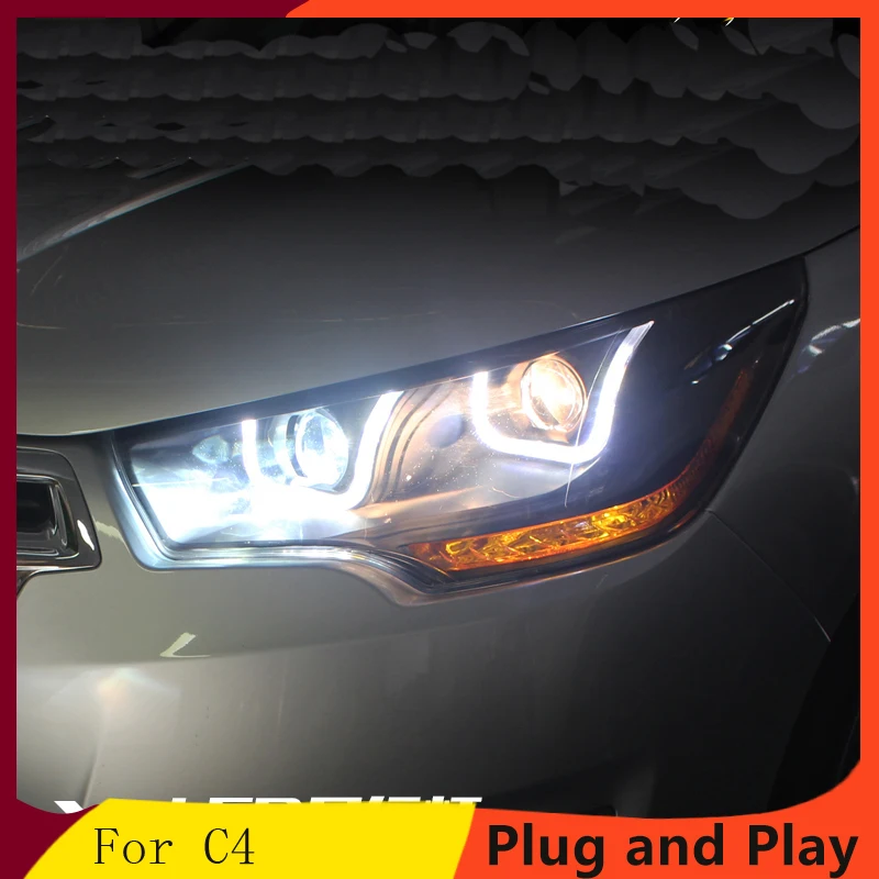 Ar Styling для Citroen C4 фары 13 16 светодиодный комплект фар DRL линзы с двойным лучом