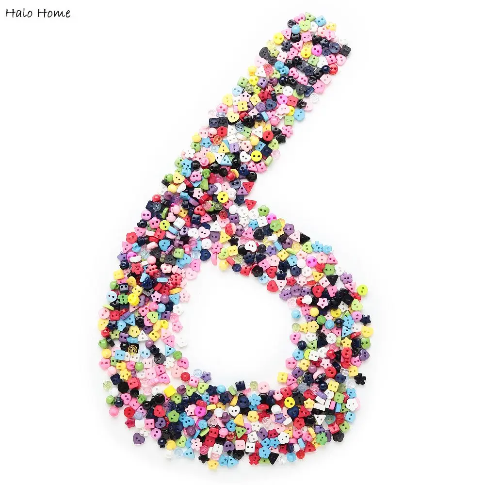 Симпатичные богато красочные полимерные пуговицы 100 шт. смешанные с 2 отверстиями