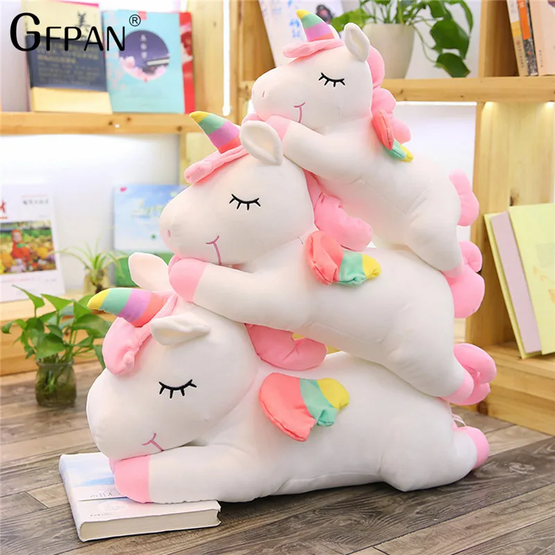 Огромный 60 см новый бренд Единорог Мягкие Куклы Kawaii мягкие животные единорог