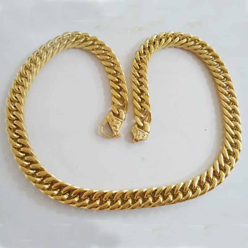 12/15 мм широкий Рождественский подарок кубинская цепь из нержавеющей стали