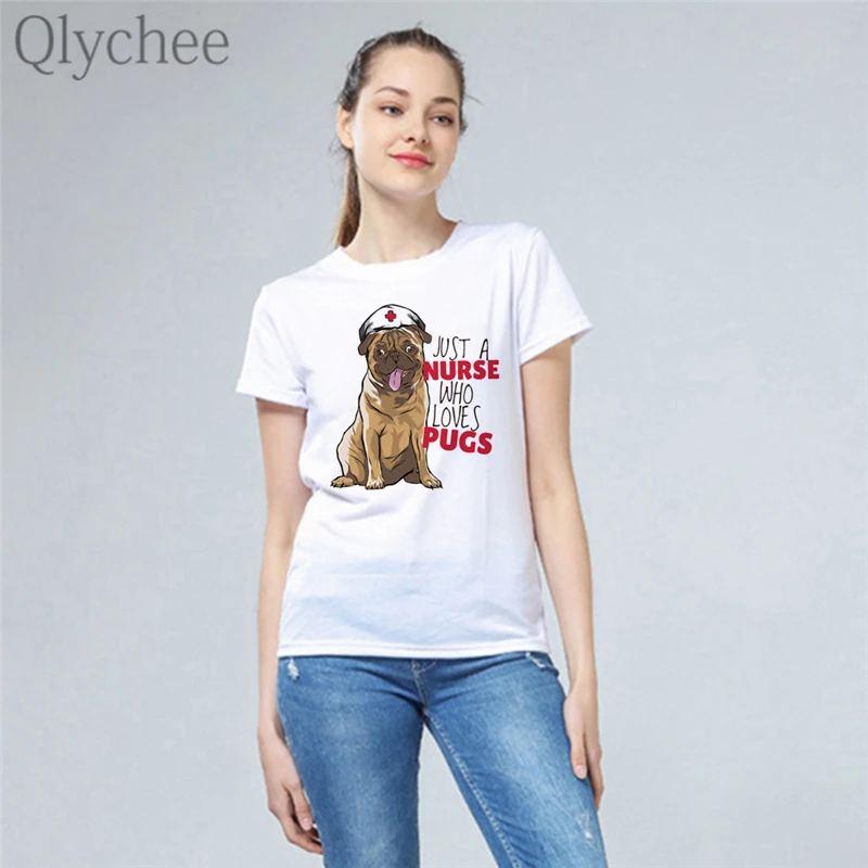 Женская футболка с принтом животных Qlychee Harajuku белая свободная коротким рукавом и