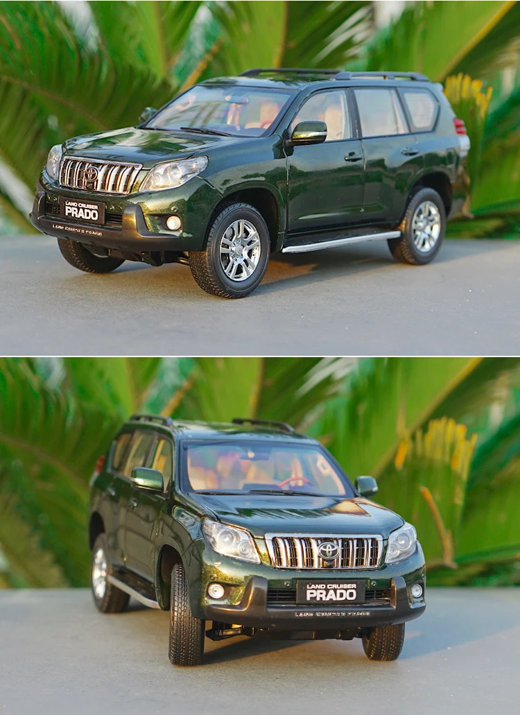 Литье под давлением 1/18 Toyota Land Cruiser Prado модель автомобиля SUV игрушки зеленый для мальчика Коллекция подарков оригинальная коробка