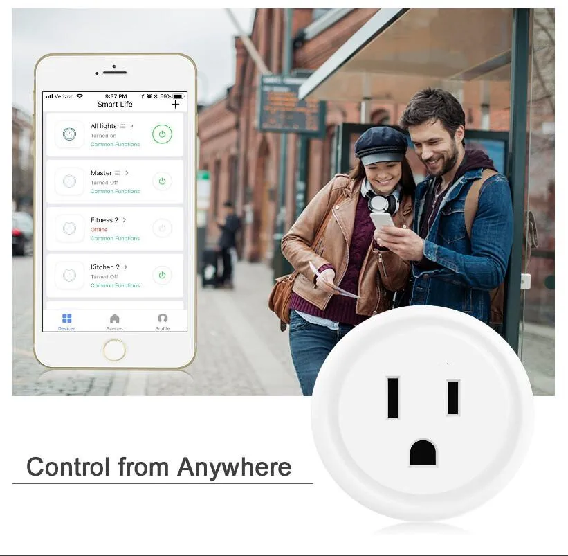 Умная мини розетка с Wi Fi совместимая Alexa Google Home и IFTTT не требуется концентратор