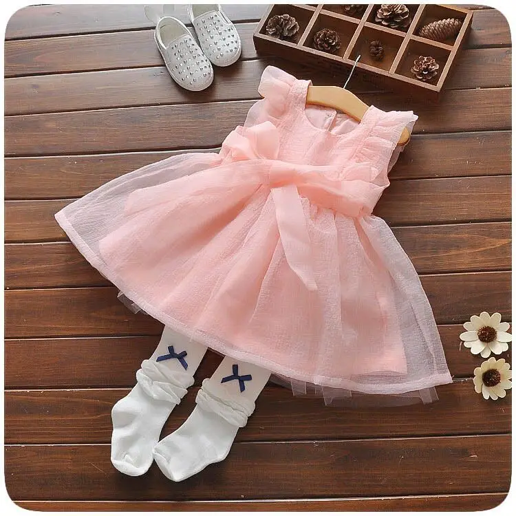 Женское летнее платье с бантом без рукавов|infant summer dresses|baby girl dressvestido infantil |