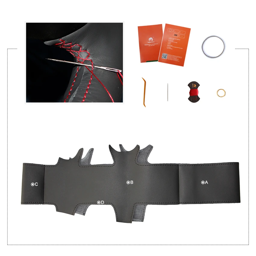 

MEWANT Black Genuine Leather Anti-slip Hand Sew Wrap Car Steering Wheel Cover for Kia Sorento 2004 2005 2006 2007 2008