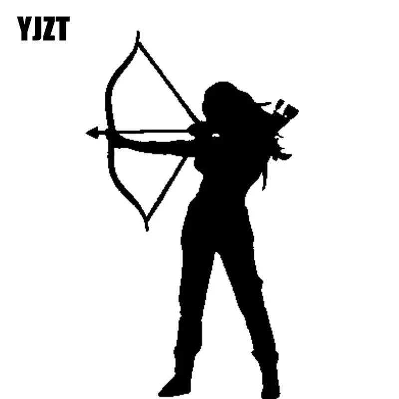 

YJZT 7.3CM*12.7CM Beauty Warrior Vinyl Car Sticker Decal Black Silver C13-000712