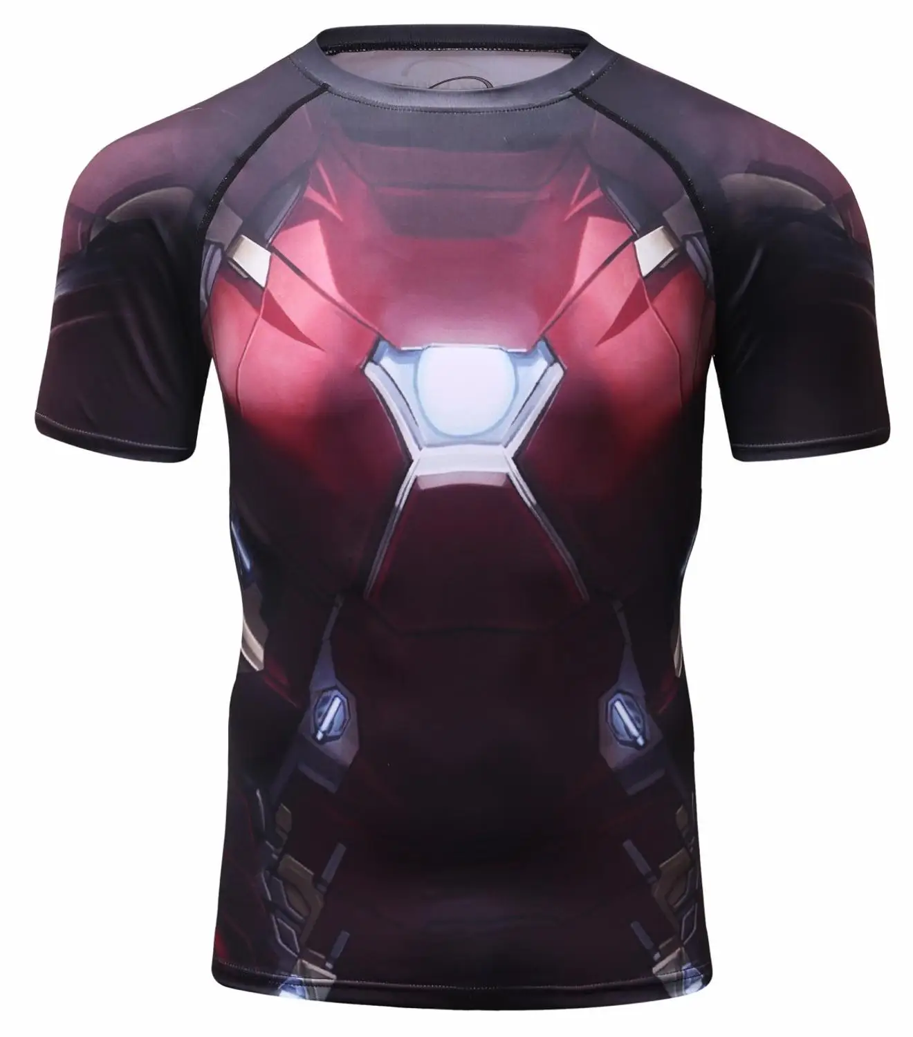

Men's Compression Sports Fitness T-shirt, Men Shirt Easter Role Playing Holiday Party Superhero Iron Man Digital Printing