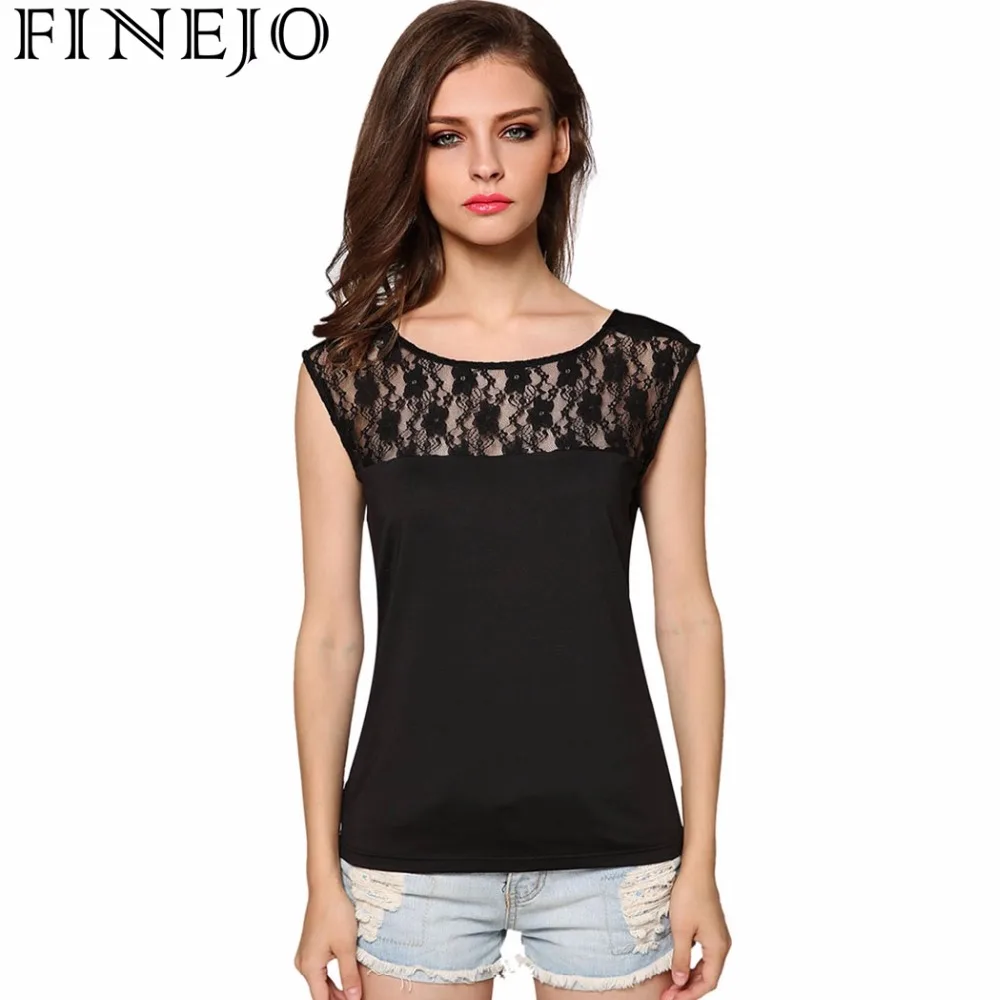 Женская летняя модная Стильная хлопковая кружевная Сетчатая футболка без
