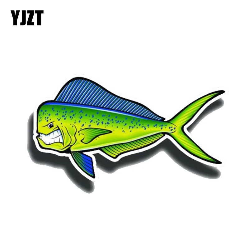 YJZT 15 см * 8 креативный светоотражающий стикер из ПВХ для автомобилей Angry Mahi Fish 12