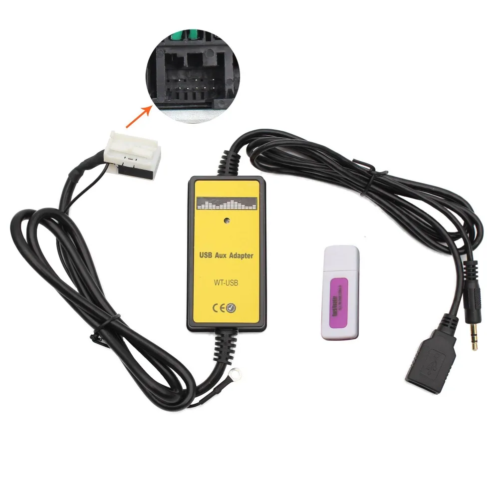 

Car CD Changer MP3 3.5mm AUX USB Adapter AUX Cable for Volkswagen Audi A3 A4 Golf Skoda Seat 091