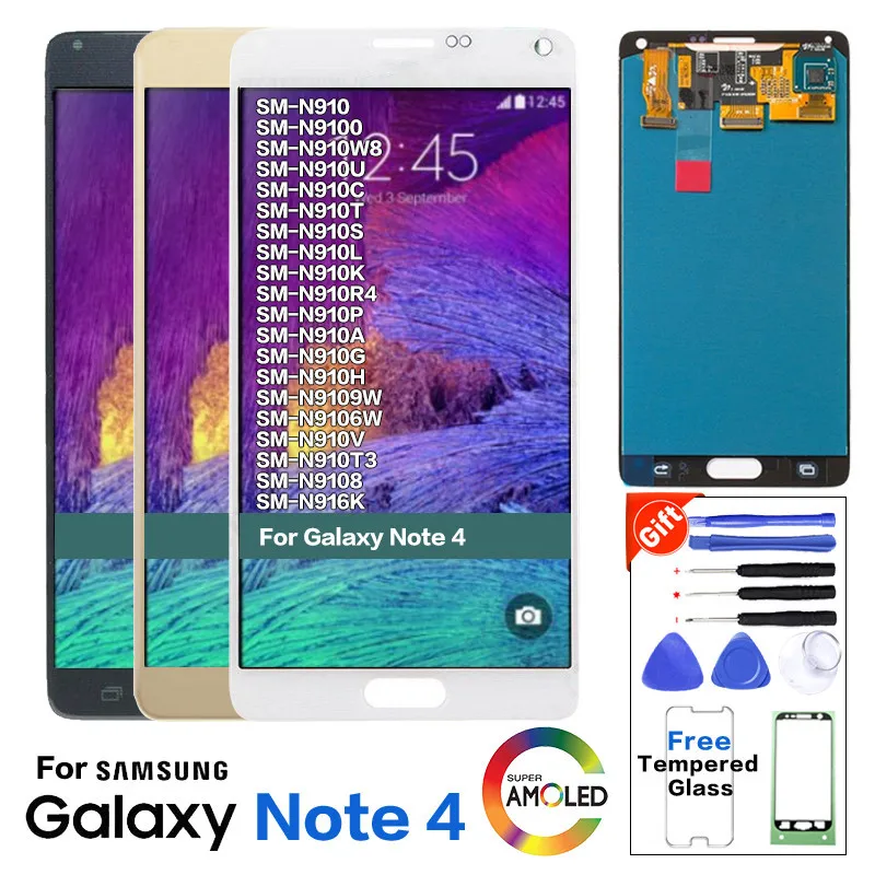 Оригинальный дисплей для Samsung Galaxy Note 4 Note4 N910C N910 N910A N910F ЖК экран сенсорный