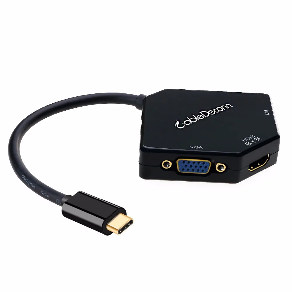Thunderbolt 3 док-станция USB C к HDMI VGA DVI адаптер многопортовый 4K кабель для Apple Mac samsung S8 Macbook Pro USB C концентратор