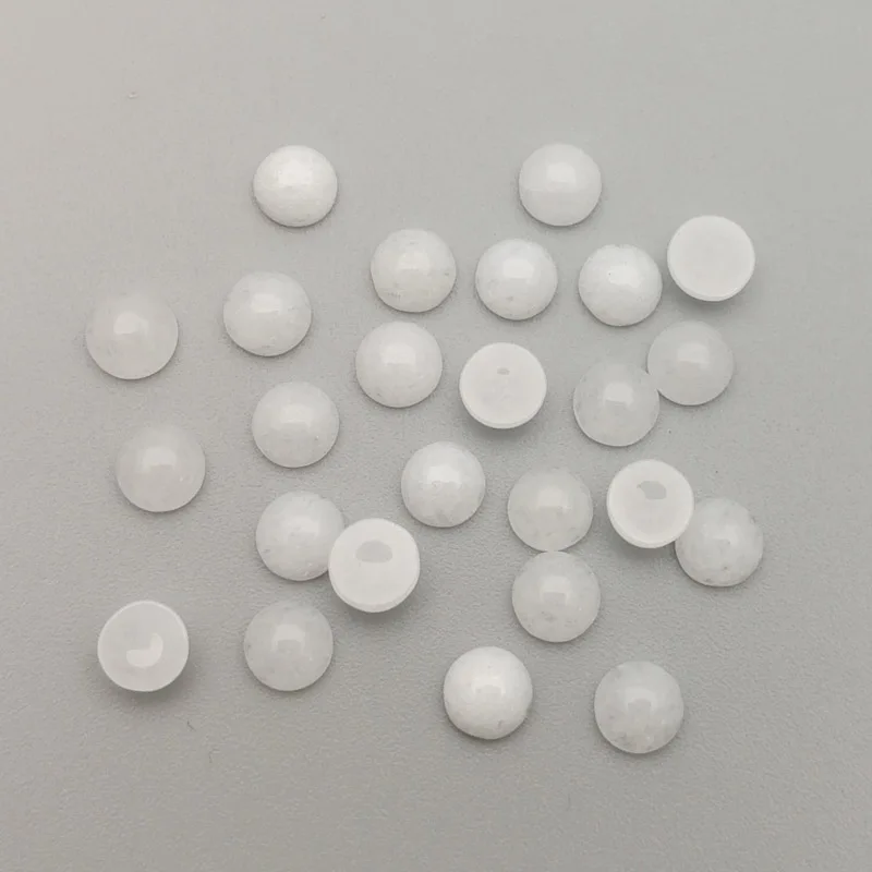 Модные бусины из натурального белого камня 4 мм круглые кабошоны для кабин без