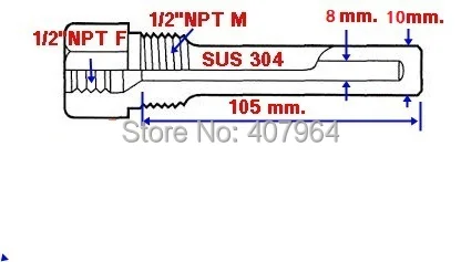 

L = 105 мм термометр из нержавеющей стали Thermowell