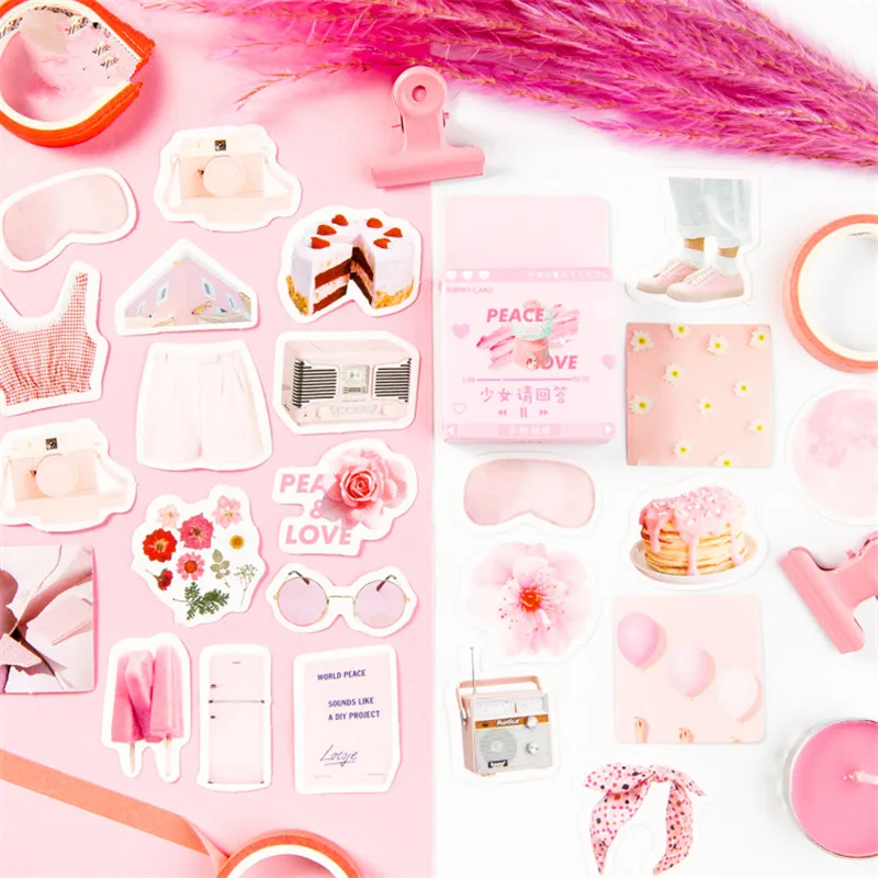46 шт./лот декоративные наклейки Kawaii для девочек с маленькими предметами клейкие