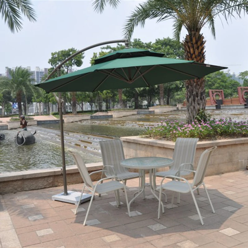 2 7 метров стальной Железный дуплексный зонтик от солнца для внутреннего дворика