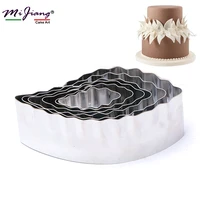 6pcsset flower petal fondant cutter stainless steel cookie mold cake decoration baking tools confeitaria christmas mold a380
