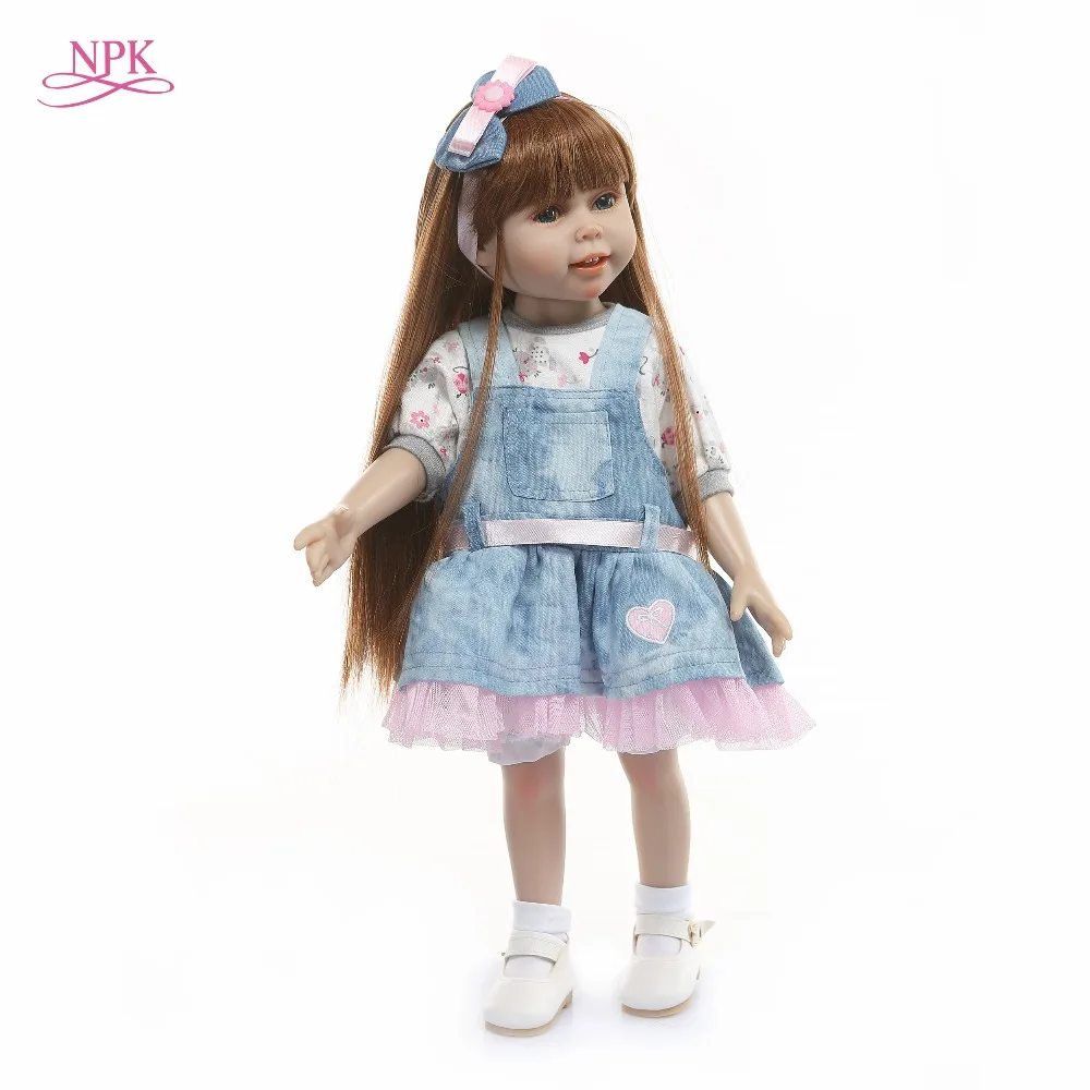NPK Bebes Reborn Dolls de Silicone 45 см полностью виниловая Очаровательная кукла игрушки для