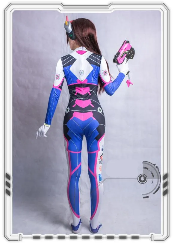 Игра Dva косплэй костюм Zentai комбинезон гарнитура пистолет парик боди для рождественской вечеринки Хэллоуин для детей для женщин