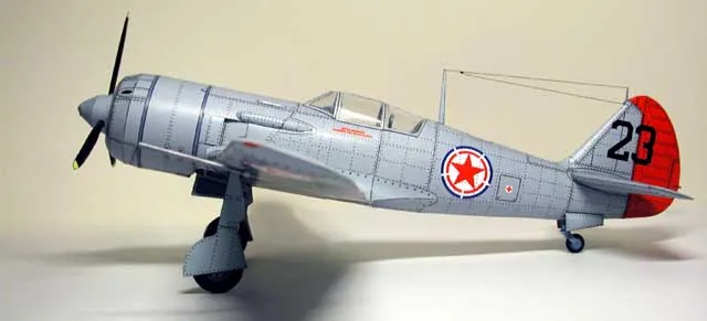 DIY Бумага модель 1:32 Лавочкин Ла 11 Северной Кореи воздушных сил 3D ремесло