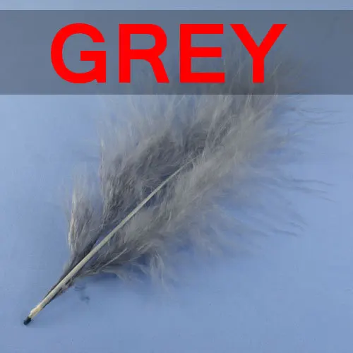 100pcs Grey 100 шт, много цветов, турецкого марабу, кровяное перо, шерстянка, мухобойка, мухобойка, перо, мухобойка, приманка для рыбалки, изготовление розовых, белых, черных, зеленых - Цвет: 100pcs Grey