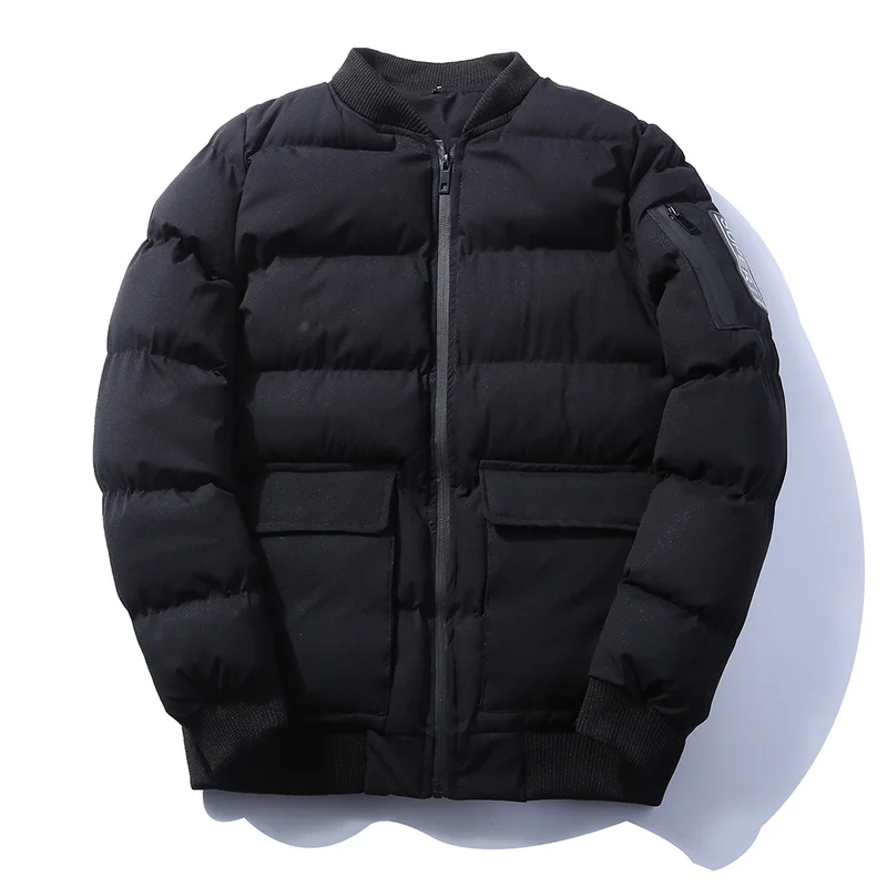 Moocare Men Thicken Short Cotton Parkas Plus Velvet Size M-5XL Solid Big Pockets Puffy Coat | Мужская одежда